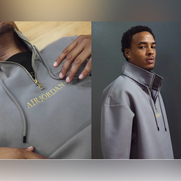 NEW Nike Air Jordan Remastered 1/4 Zip Grey Pullover Size Medium - Picture 6 of 14